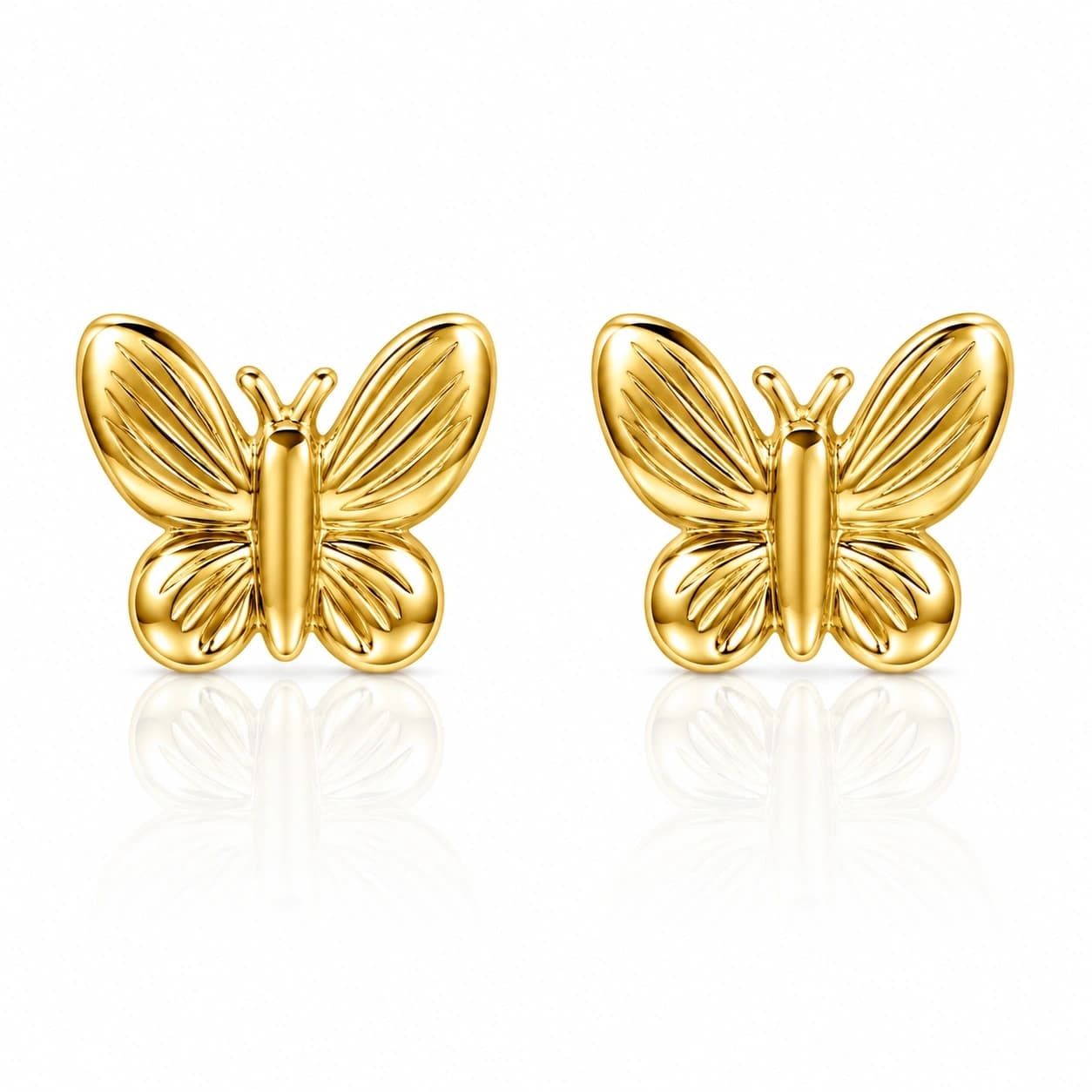 Golden Butterfly Stud Earrings - photo 2