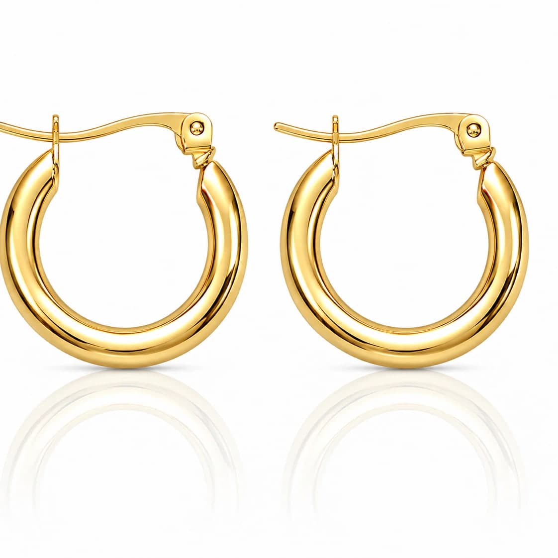 Polished Golden Oval Hoop Earrings - photo 2