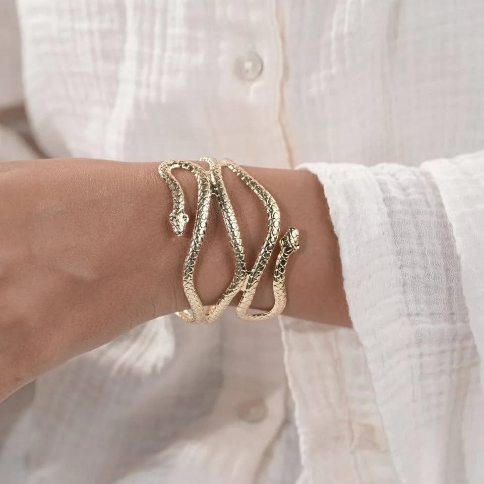 Serpent Luxe Sculpted Anti-Tarnish Bracelet